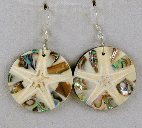 Natur Ohrringe - Abalone Muschel + Muschelstücke